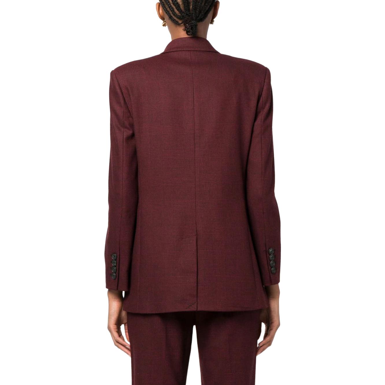 Shop (W) PINKO FW23 チェック柄ダブルブレストブレザージャケット バーガンディ. 102303A07P-YZ7