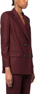 (W) PINKO FW23 チェック柄ダブルブレストブレザージャケット バーガンディ. 102303A07P-YZ7 Purchase (W) PINKO FW23 チェック柄ダブルブレストブレザージャケット バーガンディ. 102303A07P-YZ7