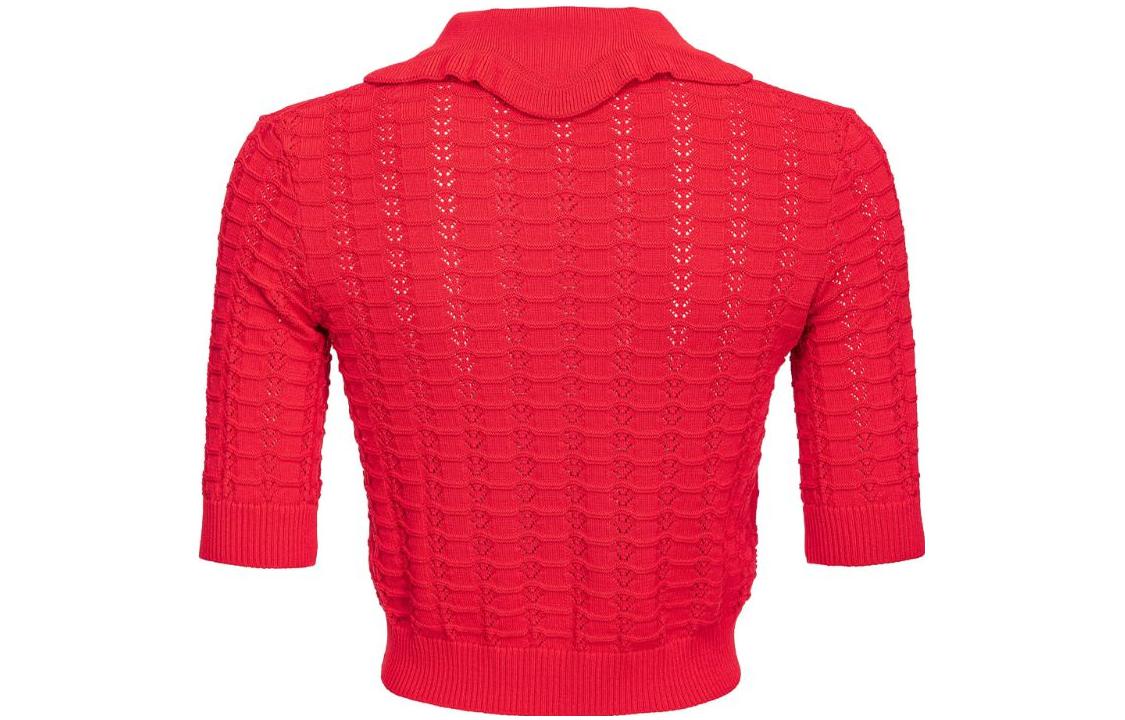 Lookbook (W) PINKO FW23 紅色網眼針織短袖毛衣 103162A1Q3-R48