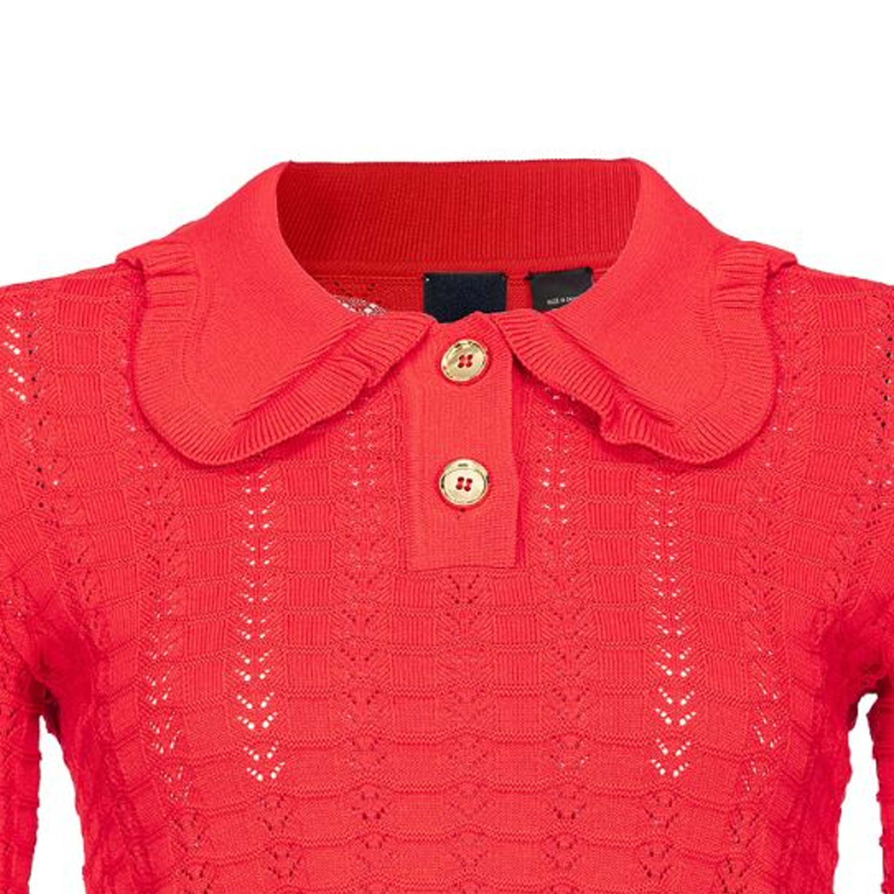 Shop (W) PINKO FW23 紅色網眼針織短袖毛衣 103162A1Q3-R48