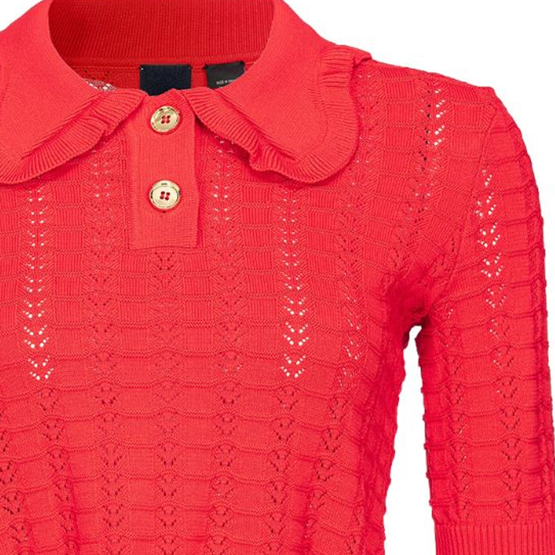 Purchase (W) PINKO FW23 紅色網眼針織短袖毛衣 103162A1Q3-R48