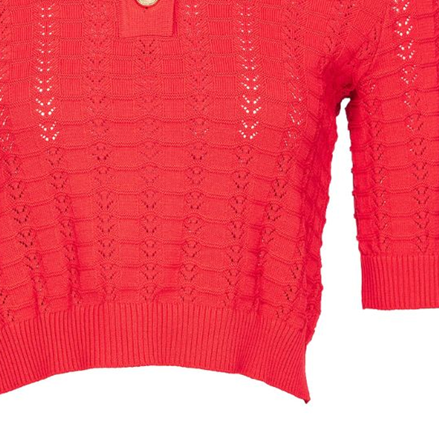 Details for (W) PINKO FW23 紅色網眼針織短袖毛衣 103162A1Q3-R48