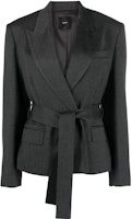 (Women) PINKO FW23 Solid Color Belted Blazer Dark Gray 102355A1B3-I90 (Women) PINKO FW23 Solid Color Belted Blazer Dark Gray 102355A1B3-I90