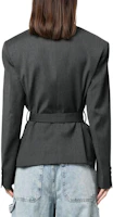 Shop (W) PINKO FW23 深灰色純色系腰帶西裝外套 102355A1B3-I90