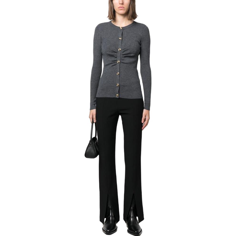 Lookbook (W) PINKO FW23 深灰色女士长袖针织开衫扣子设计毛衣 102340A15S-I90