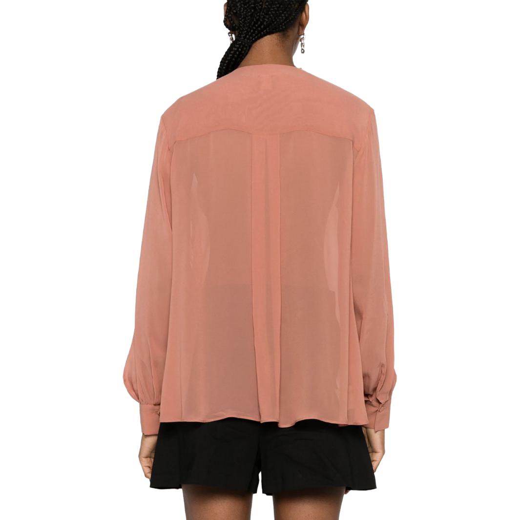 Shop (W) PINKO 2023秋冬 純色荷葉邊長袖襯衫 102964A1JZ-L44