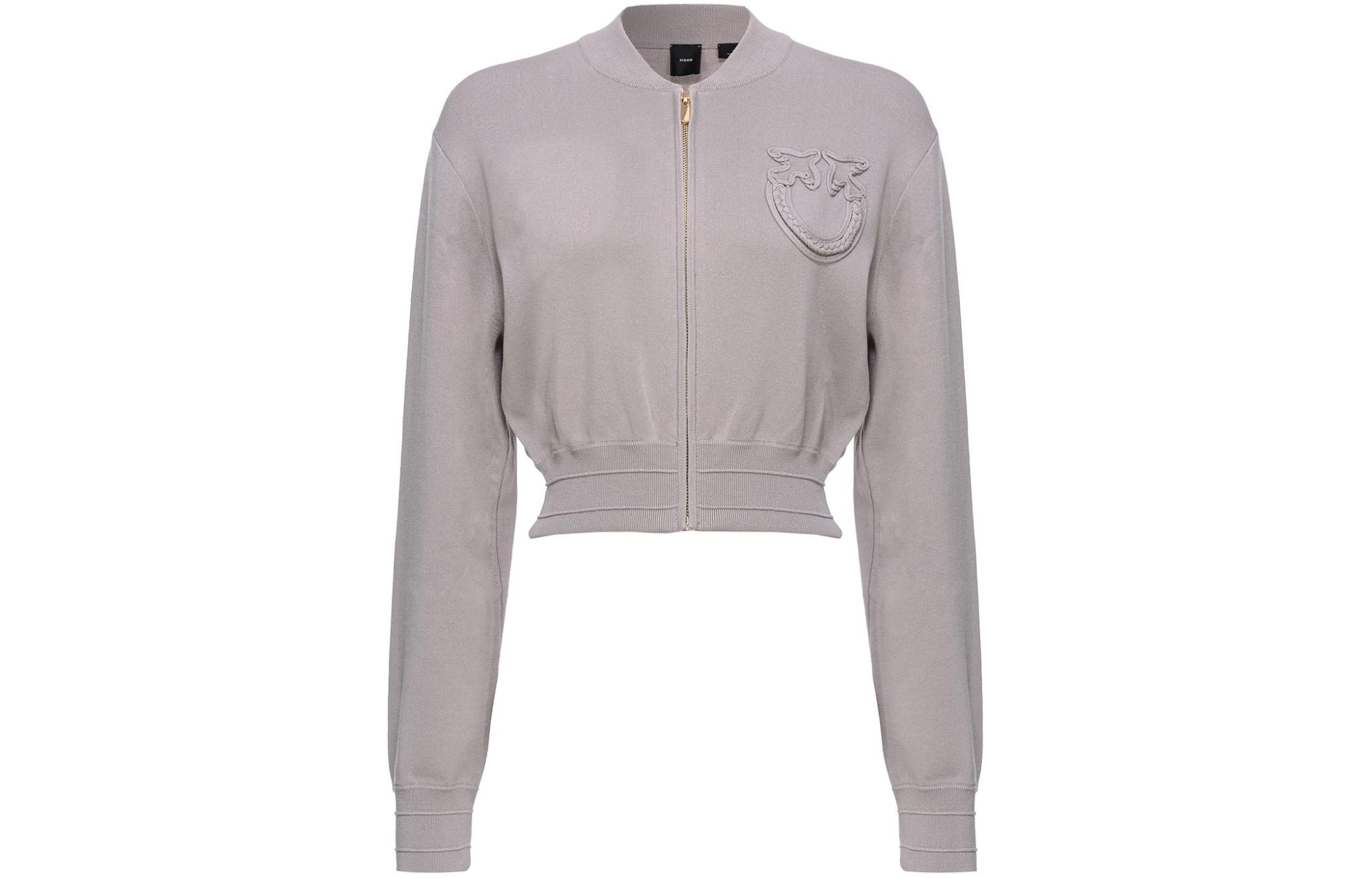 Order (W) PINKO FW23 Jaket Kasual Lengan Panjang Zip Solid Ungu Muda 102819A115-K30