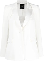 (Women) PINKO FW23 White Solid Single-Breasted Casual Blazer Long Sleeve. 103170A0HC-Z05 (Women) PINKO FW23 White Solid Single-Breasted Casual Blazer Long Sleeve. 103170A0HC-Z05