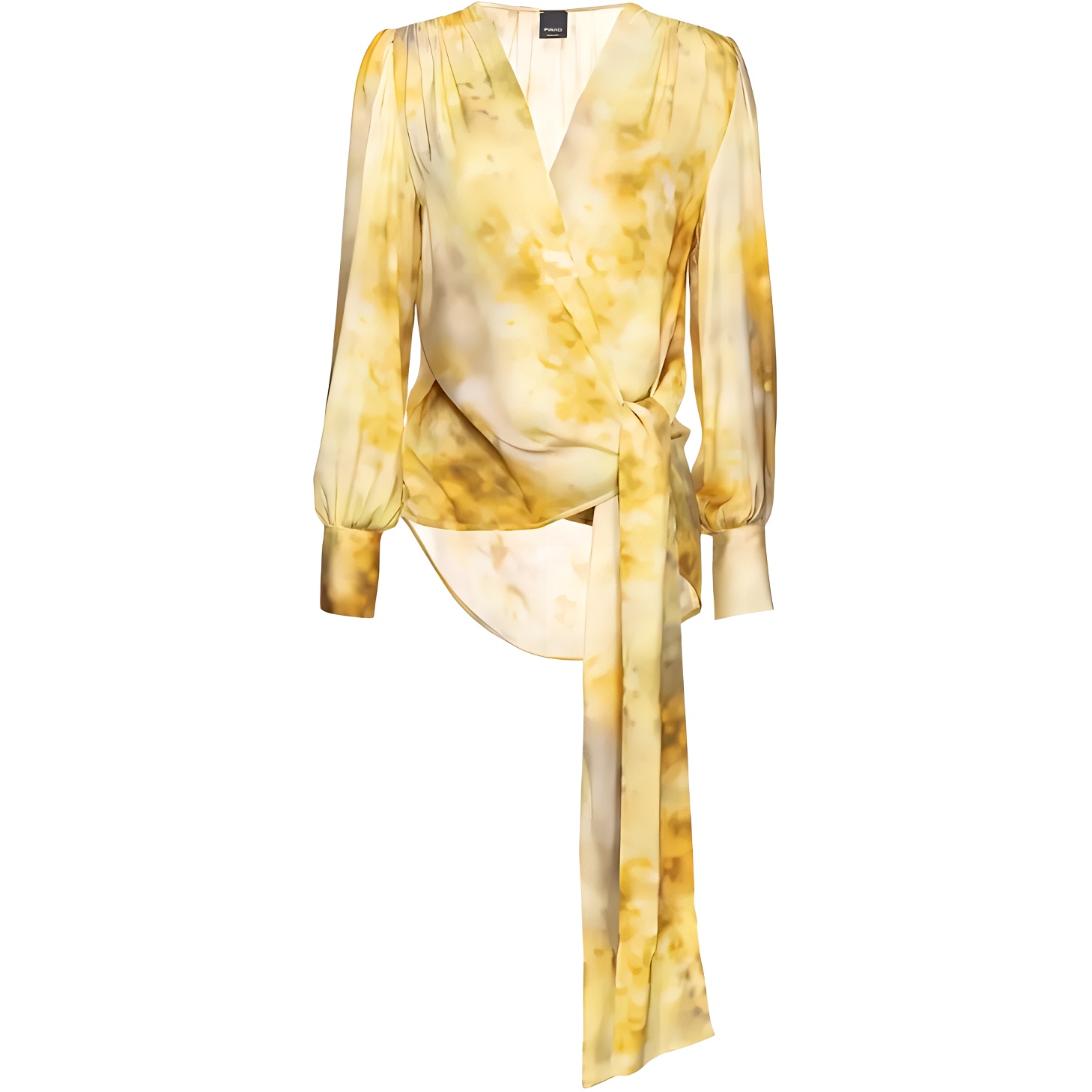 (Women) PINKO FW23 Abstract Pattern Long Sleeve Shirt Women’s Yellow. 103124A1K9-HS4