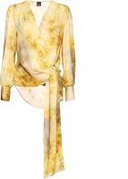 (Women) PINKO FW23 Abstract Pattern Long Sleeve Shirt Women’s Yellow. 103124A1K9-HS4 (Women) PINKO FW23 Abstract Pattern Long Sleeve Shirt Women’s Yellow. 103124A1K9-HS4