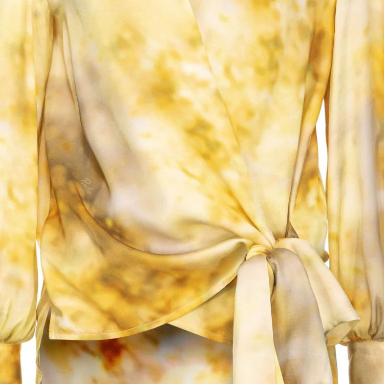 Purchase (W) PINKO 2023秋冬抽象圖案長袖襯衫 女款 黃色 103124A1K9-HS4