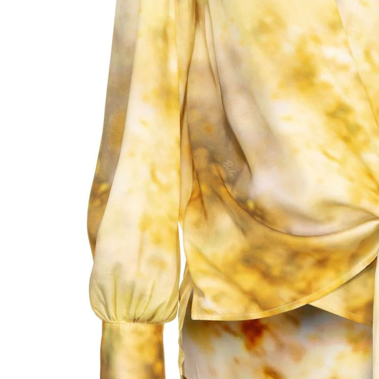 Details for (W) PINKO 2023秋冬抽象圖案長袖襯衫 女款 黃色 103124A1K9-HS4