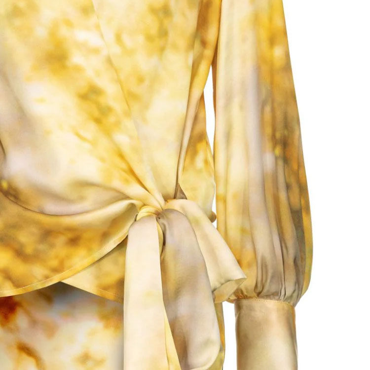 Sizing (W) PINKO 2023秋冬抽象圖案長袖襯衫 女款 黃色 103124A1K9-HS4