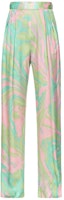 (Women) PINKO FW23 Abstract Print Mid-Waist Straight-Leg Casual Pants Women Multicolor 103123A1NQ-SN2 (Women) PINKO FW23 Abstract Print Mid-Waist Straight-Leg Casual Pants Women Multicolor 103123A1NQ-SN2