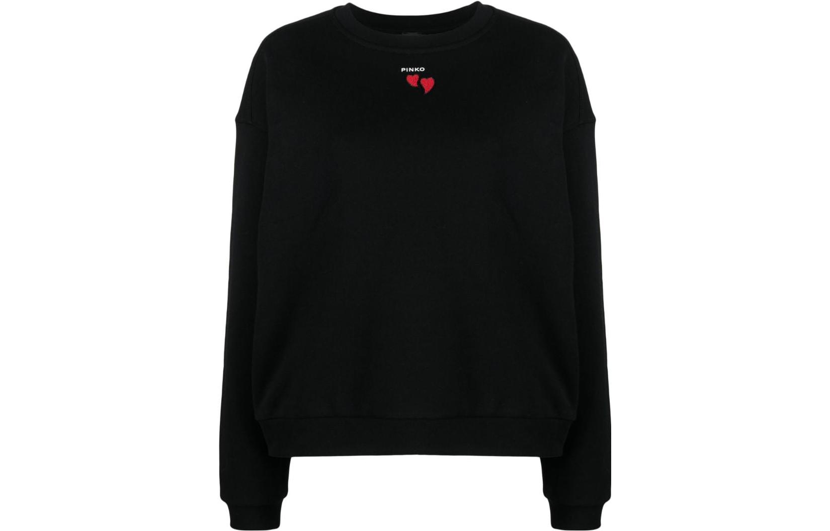 Order (W) Pinko FW23 黑色圓領毛衣 心形刺繡標誌 102199A1TM-Z99