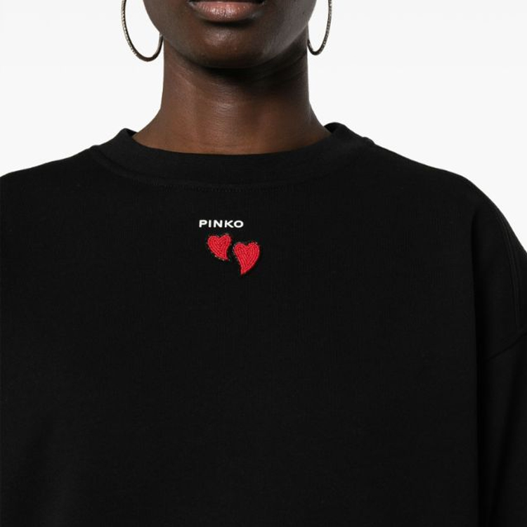 Details for (W) Pinko FW23 黑色圓領毛衣 心形刺繡標誌 102199A1TM-Z99