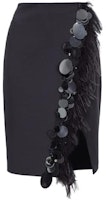 (Women) PINKO FW23 Feather Sequin Mini Skirt Black - Stylish Short Skirt. 102941A1JX-Z99 (Women) PINKO FW23 Feather Sequin Mini Skirt Black - Stylish Short Skirt. 102941A1JX-Z99