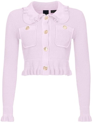 (W) PINKO 秋冬23 粉色荷叶边领修身针织开衫 女士款 103160A1Q3-N78 Order (W) PINKO 秋冬23 粉色荷叶边领修身针织开衫 女士款 103160A1Q3-N78