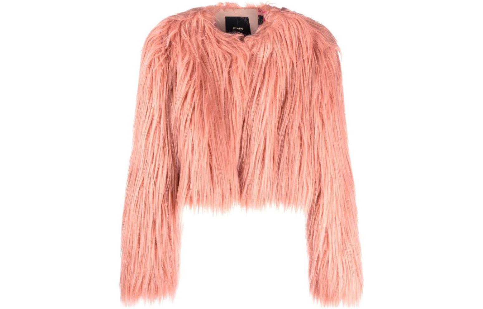 (Women) Pinko FW23 Pink Solid Color Crewneck Long Sleeve Casual Jacket 101742A152-O36