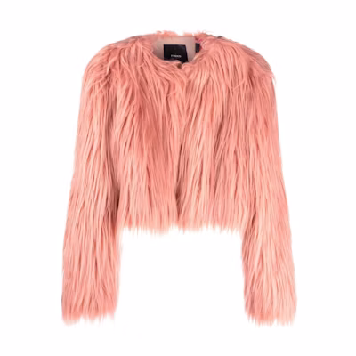 (Women) Pinko FW23 Pink Solid Color Crewneck Long Sleeve Casual Jacket 101742A152-O36