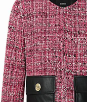 Shop (W) Pinko FW23 紫色斜紋短版外套,搭配按扣與口袋 102192A19G-YZD
