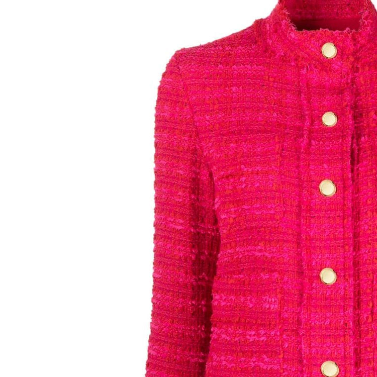Sizing (W) PINKO 女裝FW23高領釦飾夾克 紅莓粉 100539A1OP-YNR