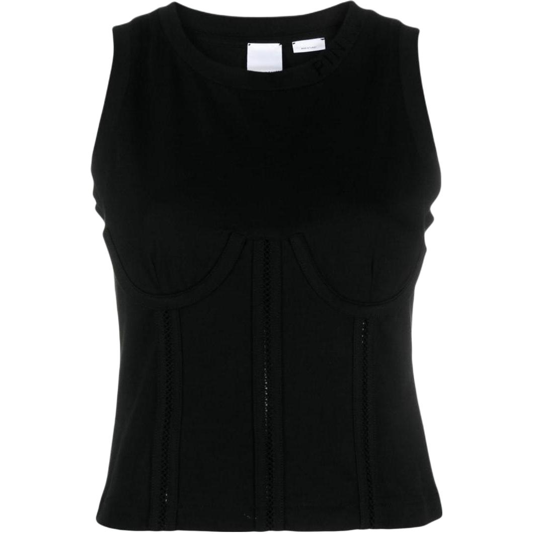(Women) PINKO FW23 Solid Slim Fit Sleeveless Tank Top Women 101578A11G-Z99
