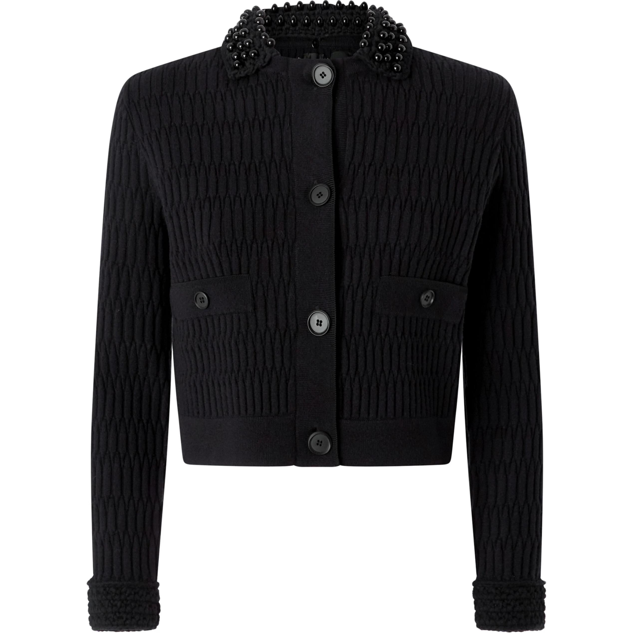 Order (W) PINKO FW24 黑色珠饰针织开衫. 104361A27J