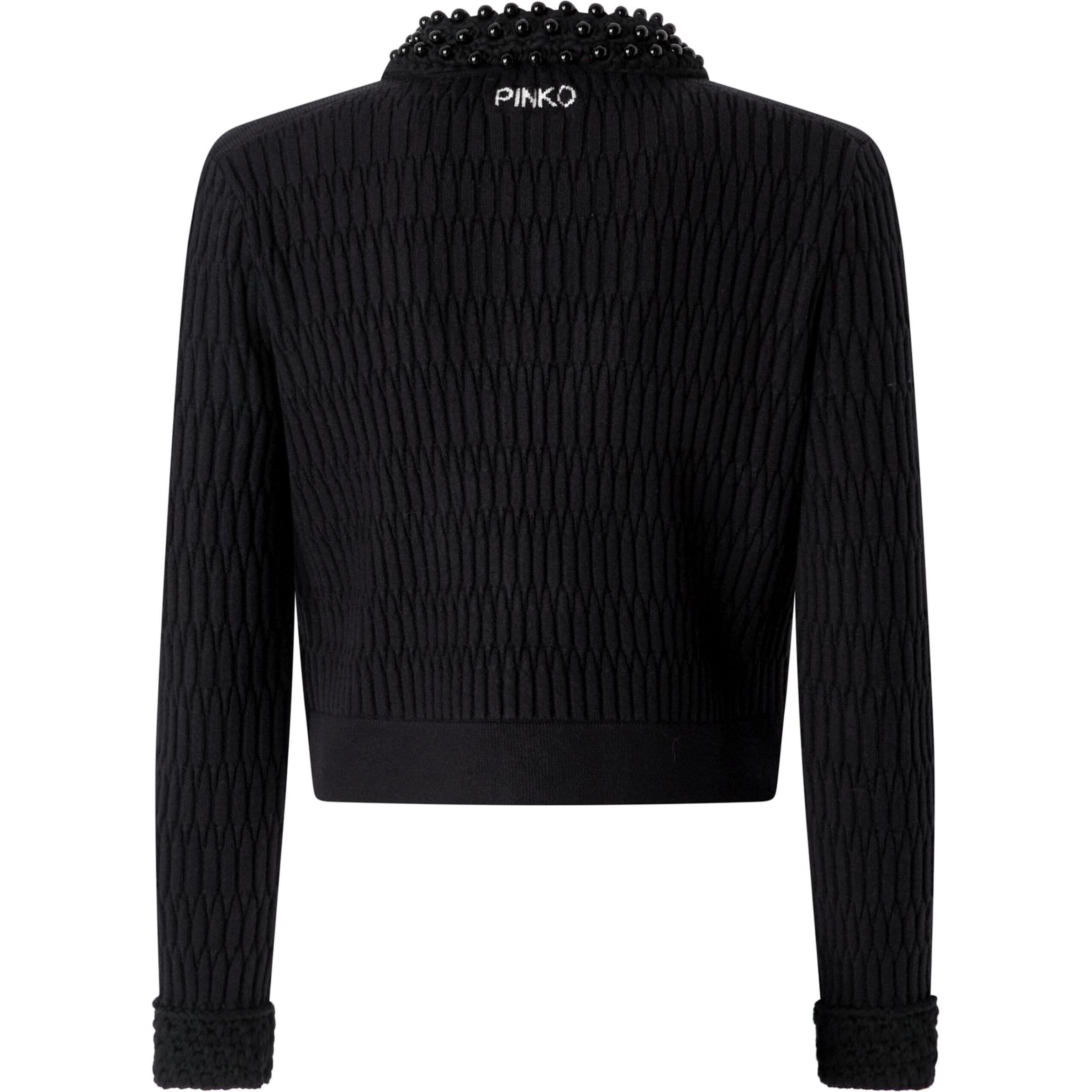 Lookbook (W) PINKO FW24 黑色珠饰针织开衫. 104361A27J