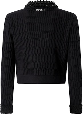 (W) PINKO FW24 黑色珠饰针织开衫. 104361A27J Lookbook (W) PINKO FW24 黑色珠饰针织开衫. 104361A27J