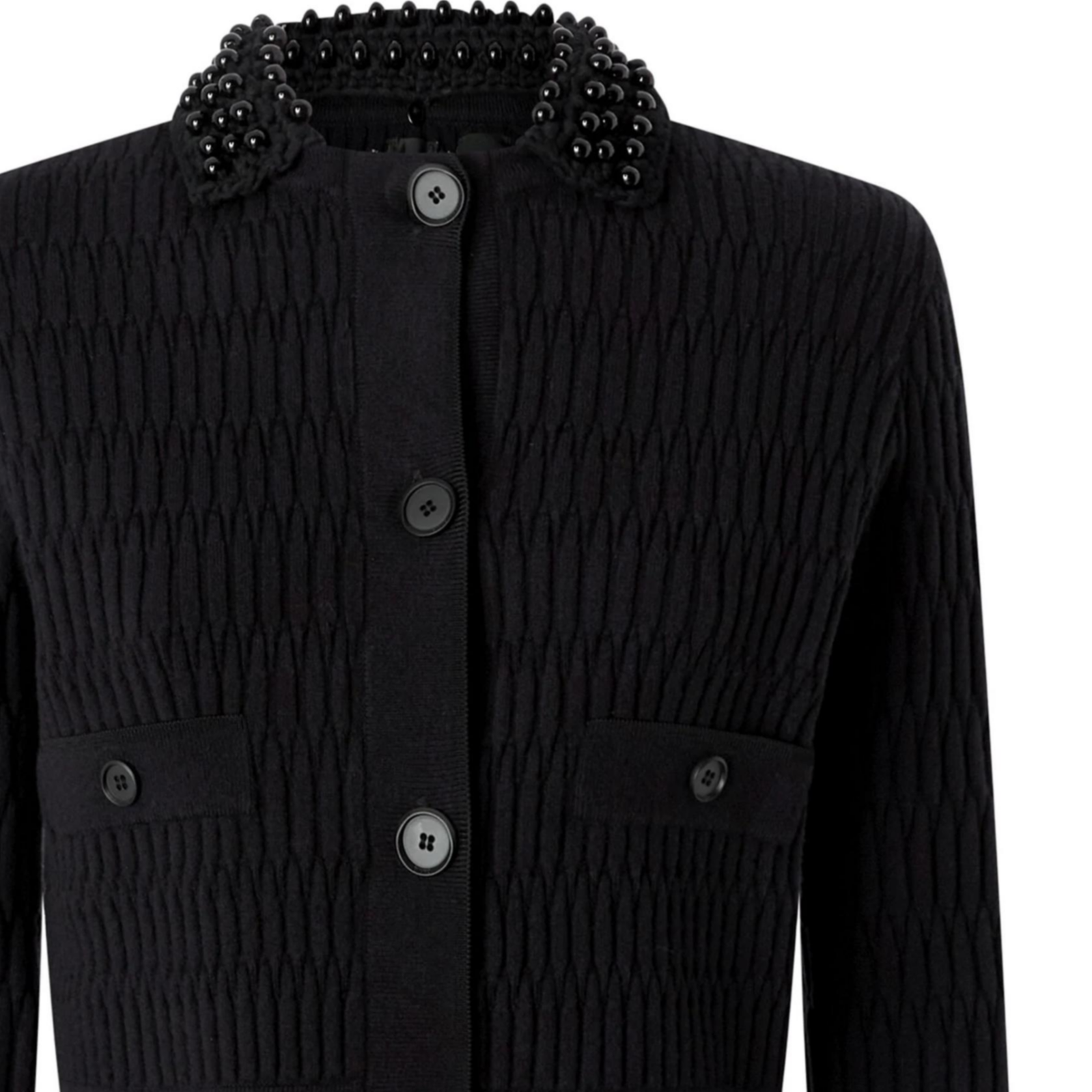 Shop (W) PINKO FW24 黑色珠饰针织开衫. 104361A27J