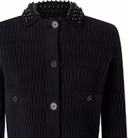 Shop (W) PINKO FW24 黑色針織開衫,鑲嵌珠飾設計。 104361A27J
