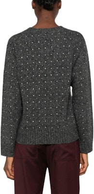 (W) PINKO FW24 寬鬆版型灰色毛衣鑲嵌水晶羅紋裝飾。 103968A232-IZ9 Shop (W) PINKO FW24 寬鬆版型灰色毛衣鑲嵌水晶羅紋裝飾。 103968A232-IZ9