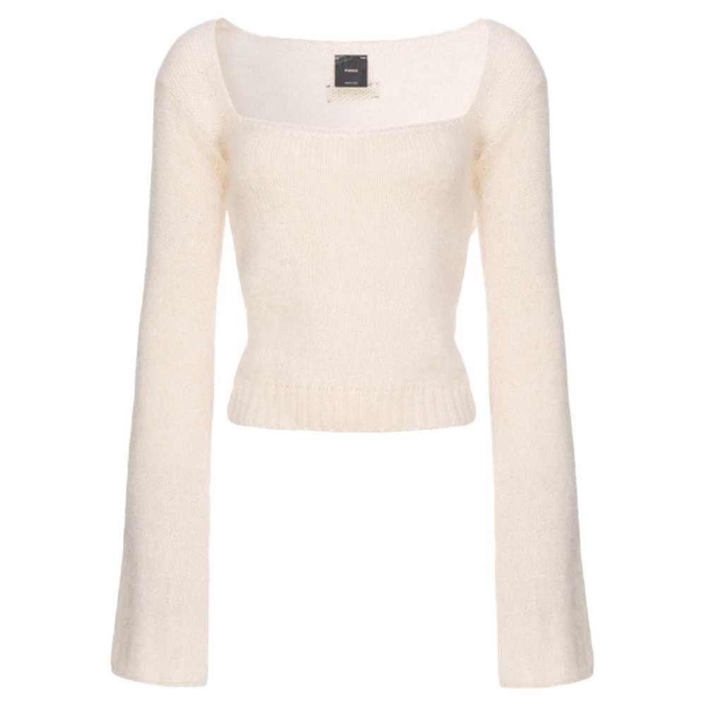 Order (W) PINKO FW24 修身喇叭袖毛衣 白色款式 104472A28L-Z13