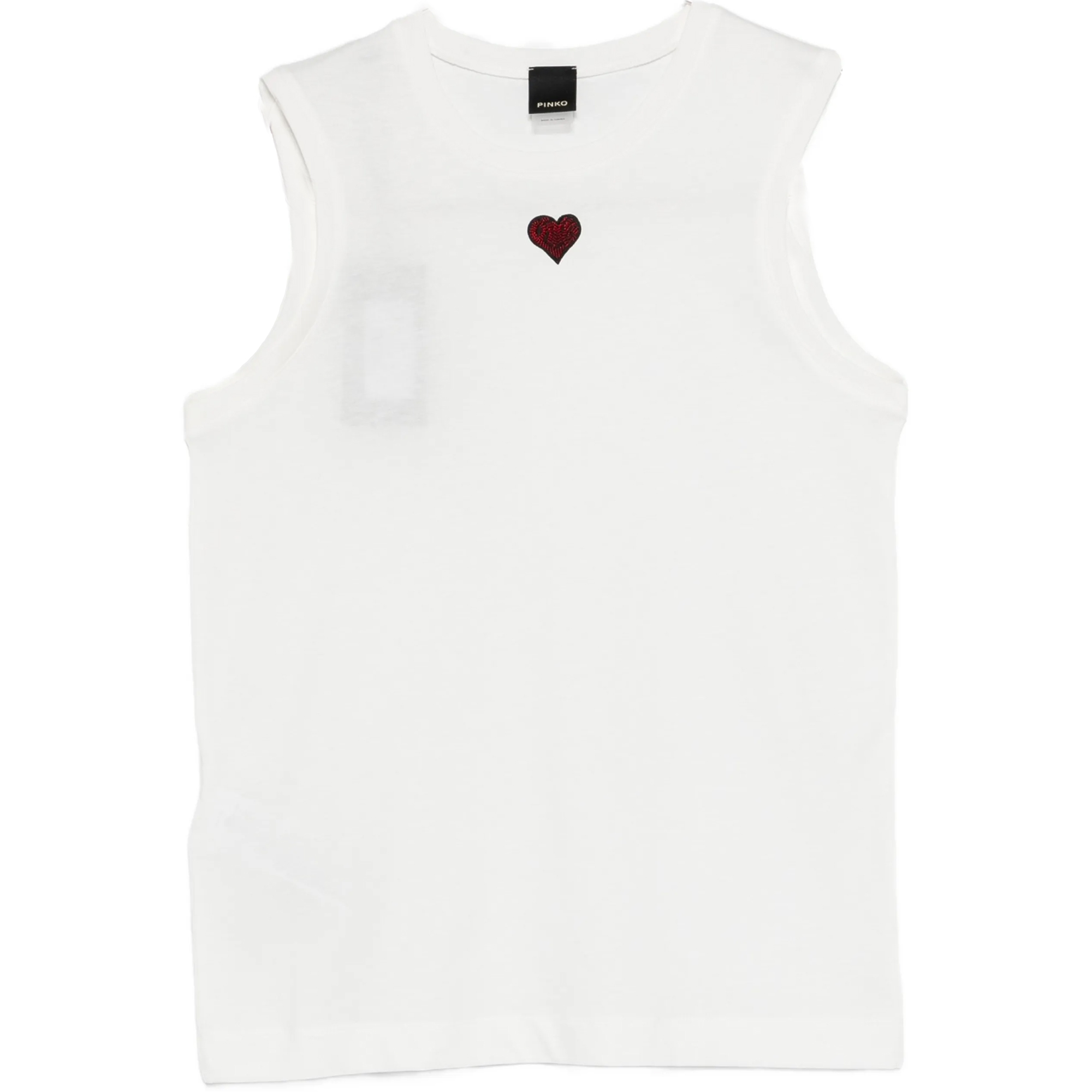 (Women) PINKO FW25 Sleeveless Heart Graphic Straight Tank Top 105741A326-Z05