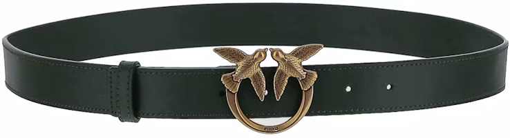 (Women) PINKO Logo Plaque Green Leather Belt for Women, 2.5CM Wide. 1H212QY5H7X67Q (Women) PINKO Logo Plaque Green Leather Belt for Women, 2.5CM Wide. 1H212QY5H7X67Q