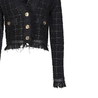 Details for (W) Pinko 多彩格紋扣式外套 101860A16O-ZZ0