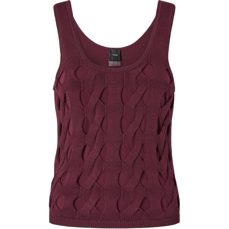 (Women) PINKO Sleeveless Solid Round Neck Tank Top - Purple Red 105192A2LW-R62