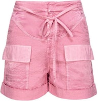 (Women) PINKO Solid Color Pink Casual Tie-Waist Shorts 102981A1ML-N98 (Women) PINKO Solid Color Pink Casual Tie-Waist Shorts 102981A1ML-N98