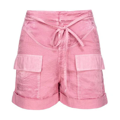 (Women) PINKO Solid Color Pink Casual Tie-Waist Shorts 102981A1ML-N98