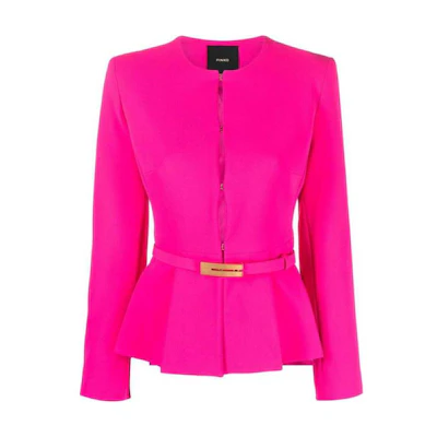 (Women) PINKO Solid Color Casual Long Sleeve Blazer Womens Deep Pink 101663A0HC-N17