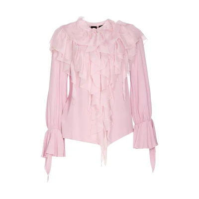 (Women) PINKO Solid Color Pullover Slim Fit Long Sleeve Shirt Women Pink. 101762A11X-N98