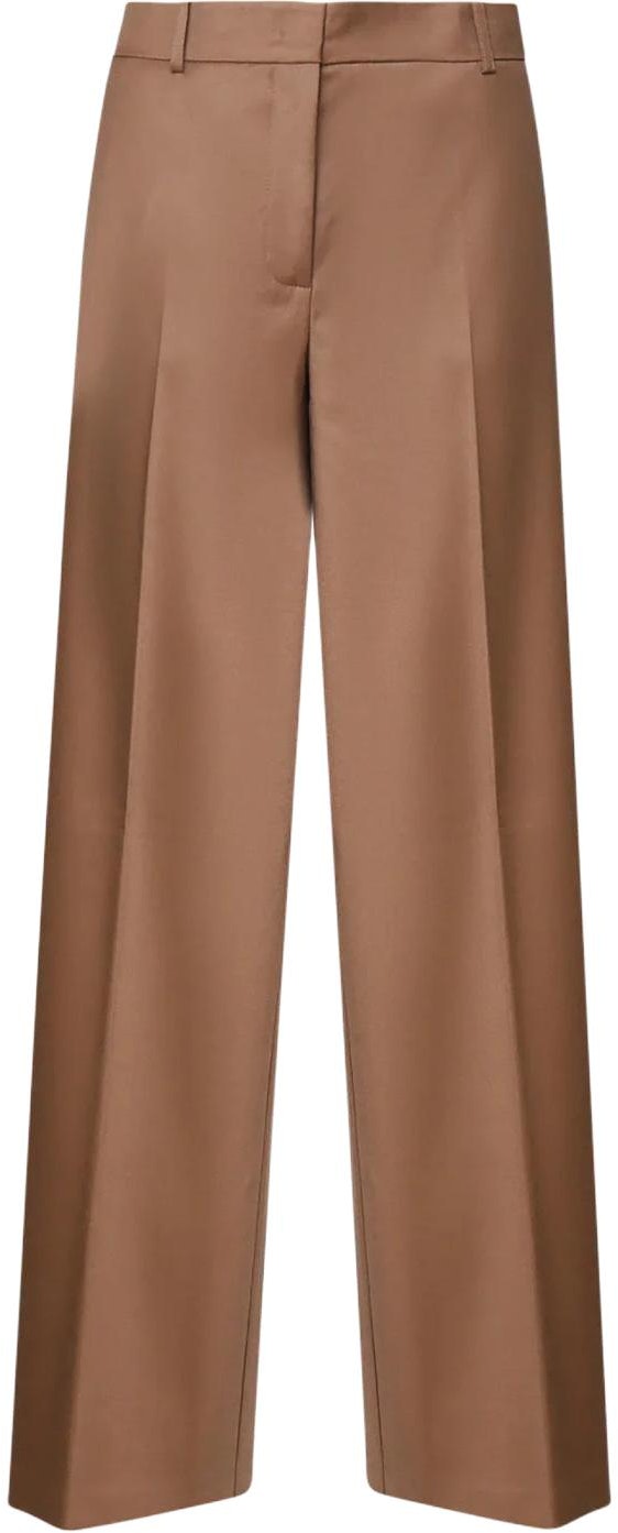 women-pinko-solid-color-zip-closure-straight-leg-casual-pants-women-brown-104459-a1-b3-m30