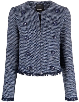 (W) PINKO SS22 海军蓝双排扣仿羊羔毛外套 1G173R8737-EE3 Order (W) PINKO SS22 海军蓝双排扣仿羊羔毛外套 1G173R8737-EE3