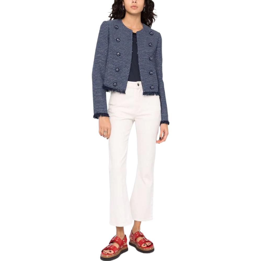 Lookbook (W) PINKO SS22 海军蓝双排扣仿羊羔毛外套 1G173R8737-EE3