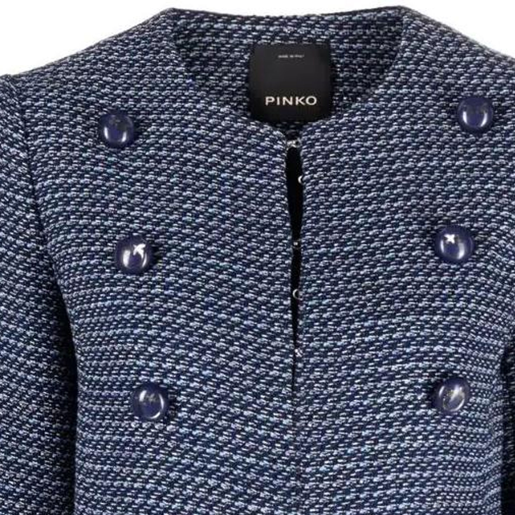 Details for (W) PINKO SS22 海军蓝双排扣仿羊羔毛外套 1G173R8737-EE3