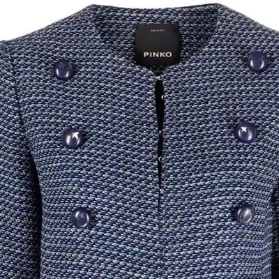 (W) PINKO SS22 海军蓝双排扣仿羊羔毛外套 1G173R8737-EE3 Details for (W) PINKO SS22 海军蓝双排扣仿羊羔毛外套 1G173R8737-EE3