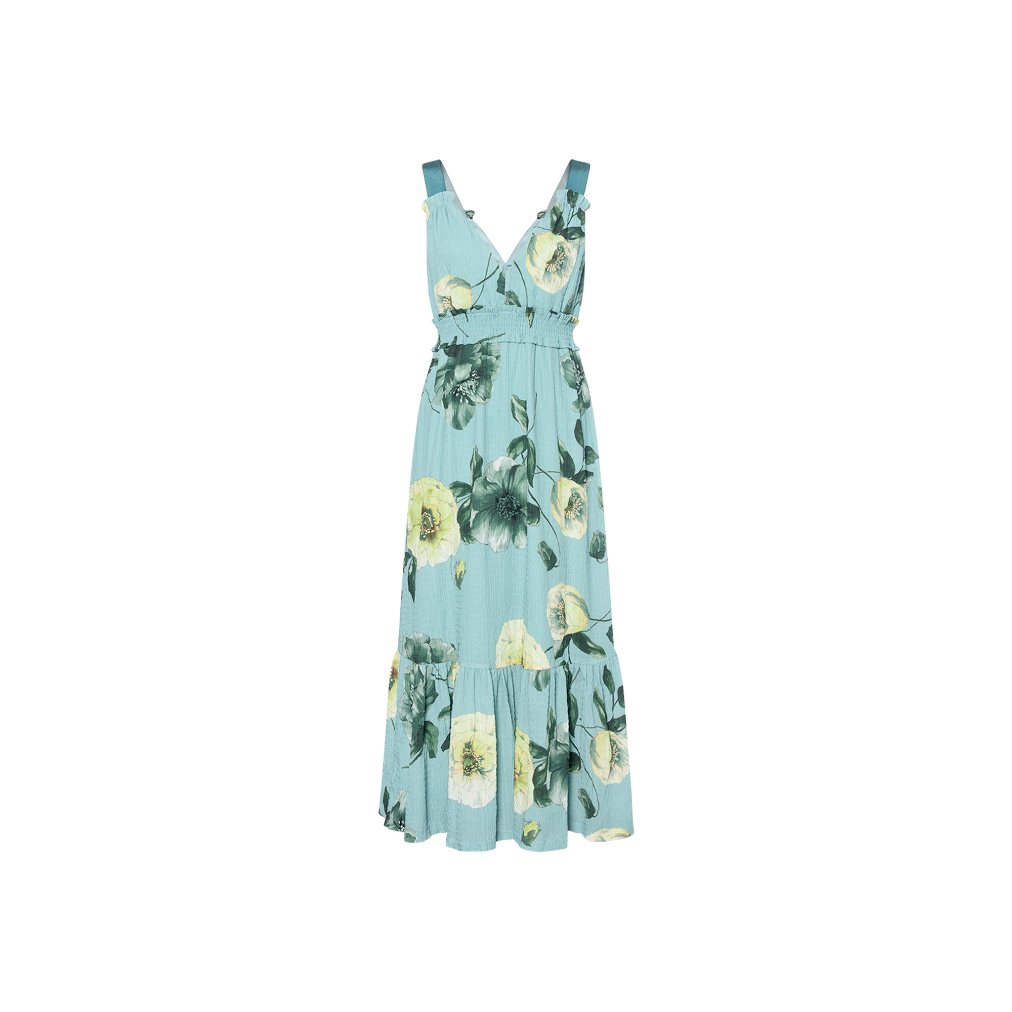 (Women) PINKO SS22 Sleeveless Floral Print Midi Dress Green  Fashion. 1G17KZY7XR-S1H