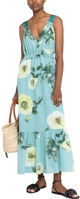 (W) PINKO SS22 无袖绿色花卉印花中长连衣裙 时尚款式 1G17KZY7XR-S1H Lookbook (W) PINKO SS22 无袖绿色花卉印花中长连衣裙 时尚款式 1G17KZY7XR-S1H