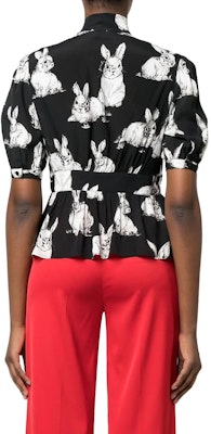 (W) PINKO SS23 黑色卡通兔子印花襯衫. 100911A0PG-ZIK Shop (W) PINKO SS23 黑色卡通兔子印花襯衫. 100911A0PG-ZIK